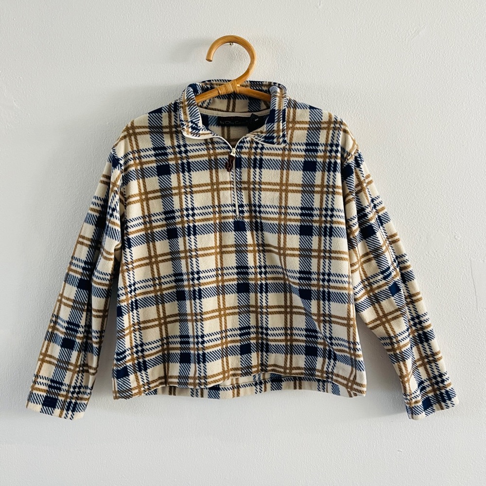 Vintage plaid zip up sweater.